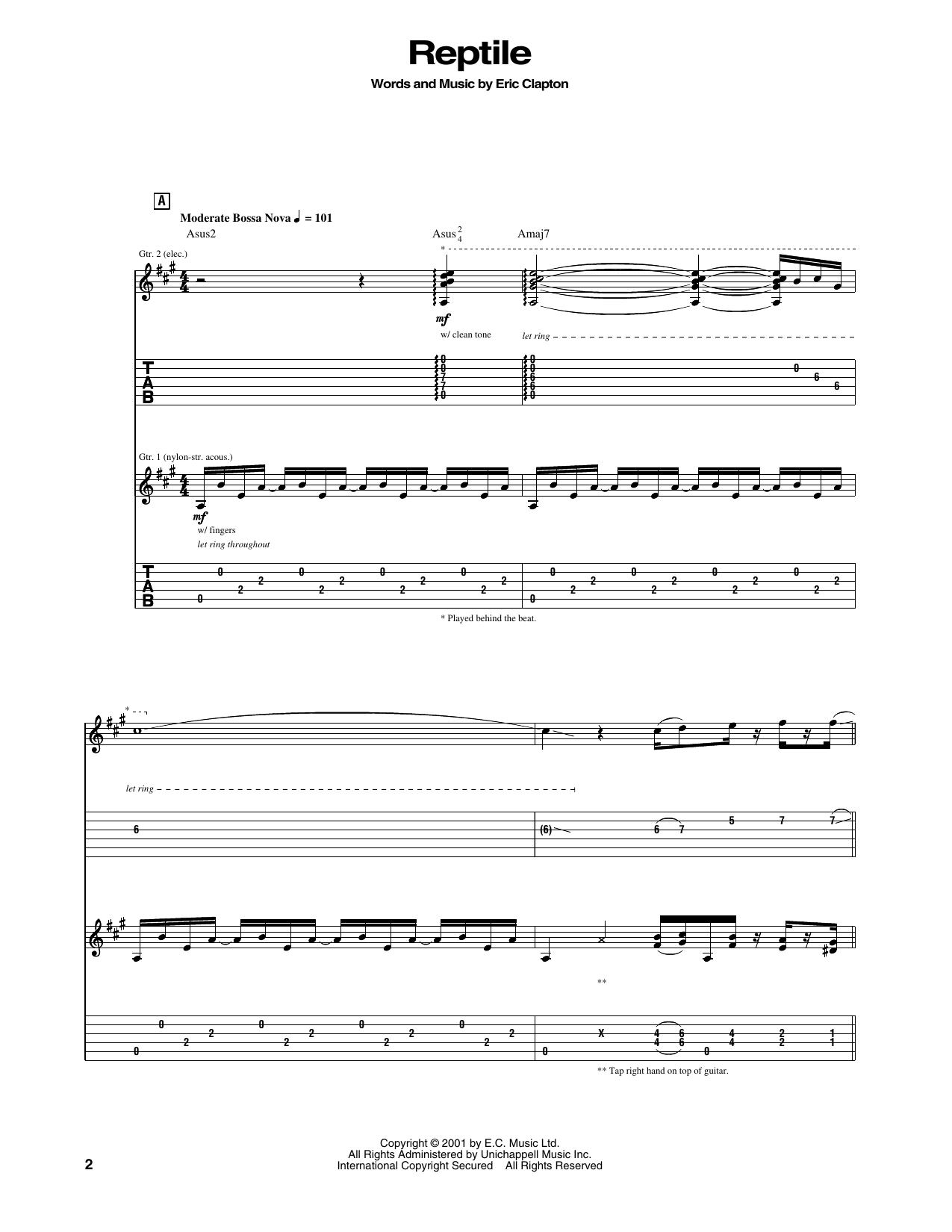 Reptile: Guitar Tab
