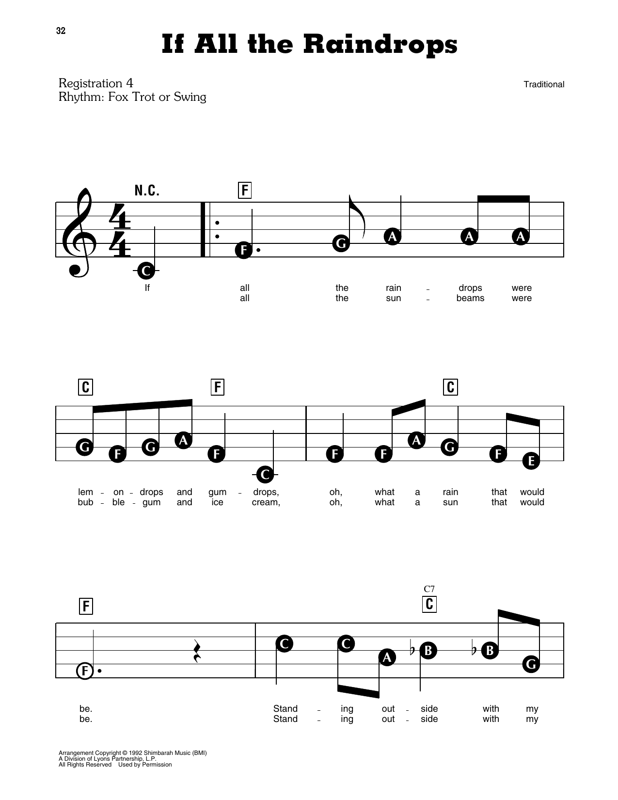 If All The Raindrops (from Barney): E-Z Play Today