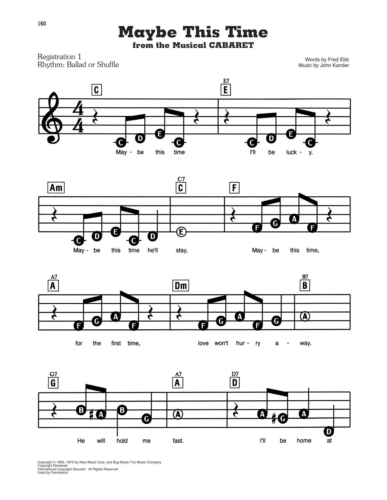 Maybe This Time (from Cabaret): E-Z Play Today