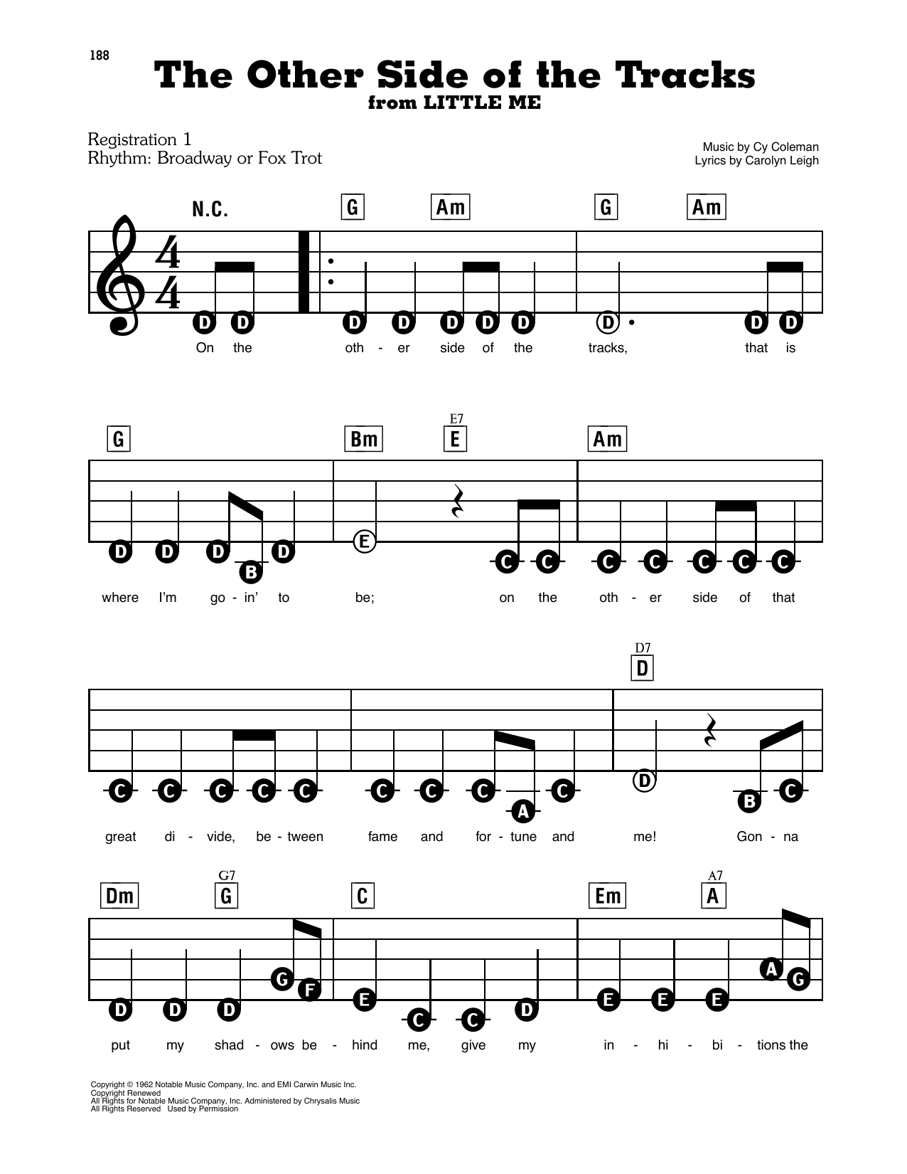 On The Other Side Of The Tracks (from Little Me): E-Z Play Today