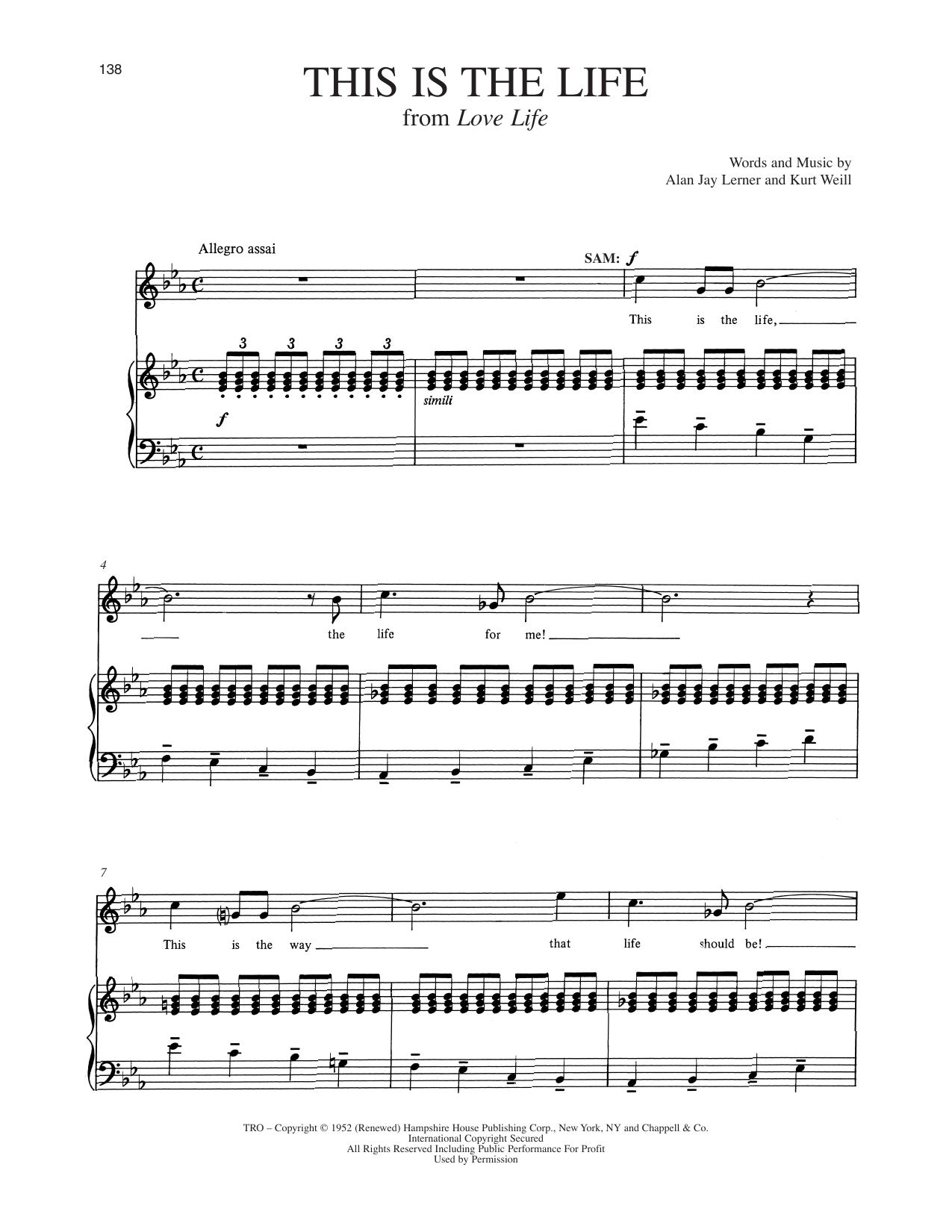 This Is The Life (from Love Life): Piano Vocal
