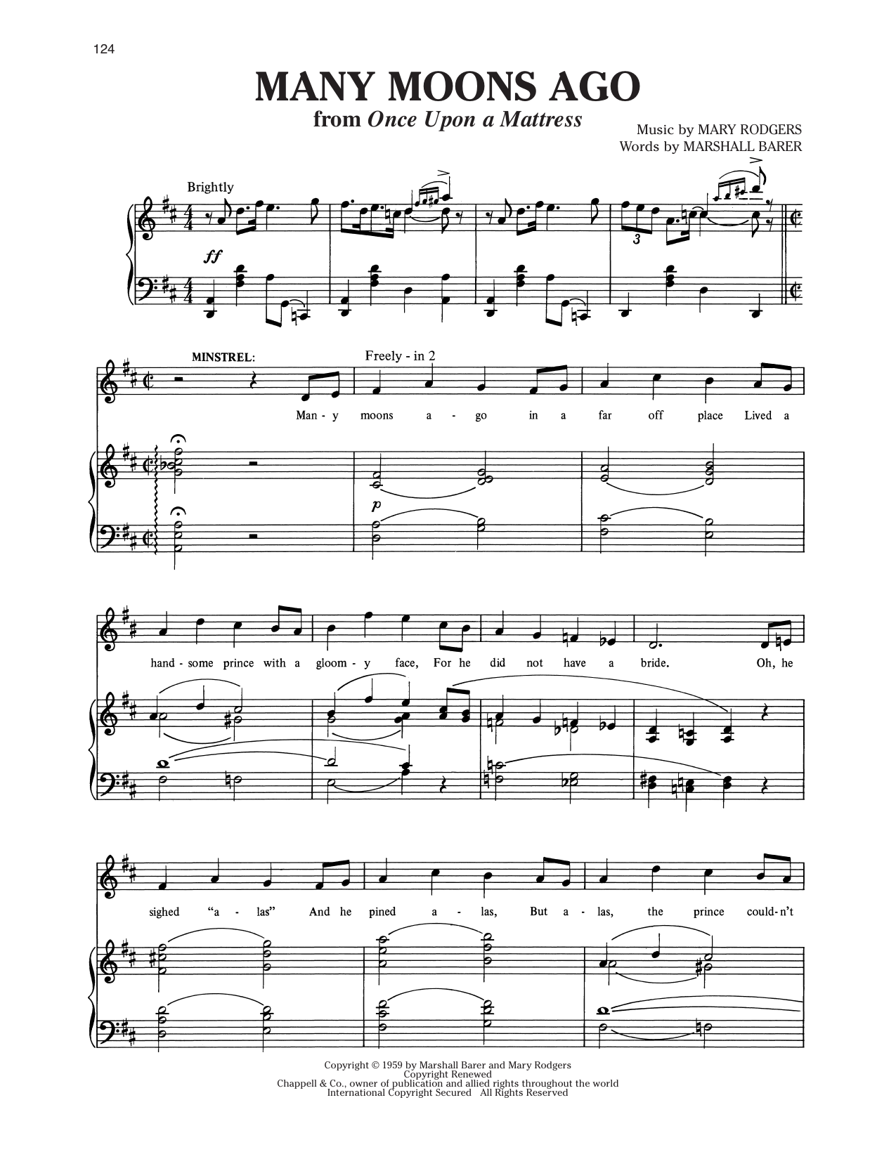 Many Moons Ago (from Once Upon A Mattress): Piano Vocal