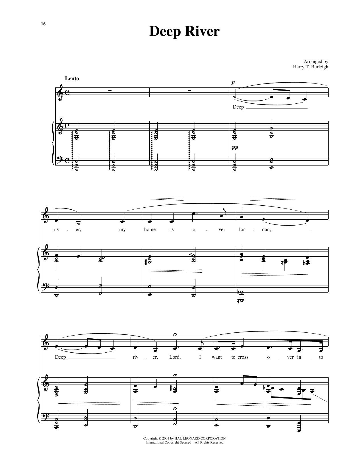 Deep River (arr. Harry T. Burleigh): Piano Vocal