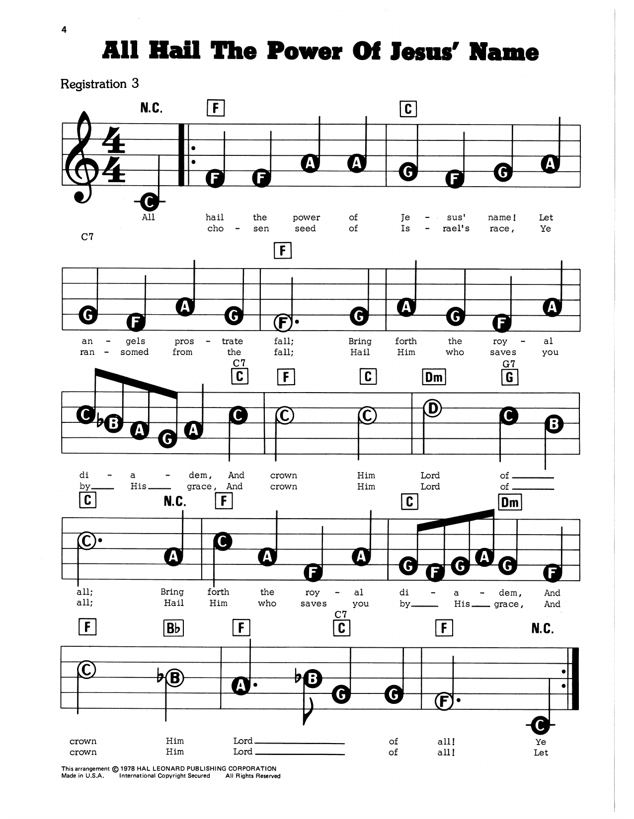 All Hail The Power Of Jesus' Name: E-Z Play Today
