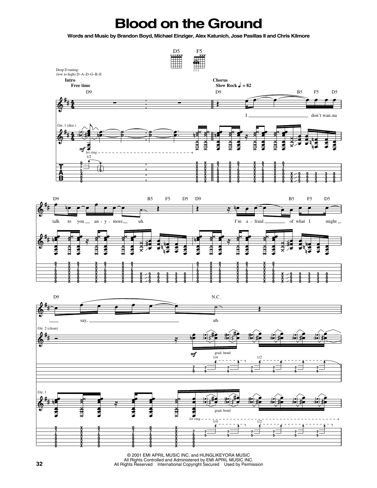 Blood On The Ground: Guitar Tab