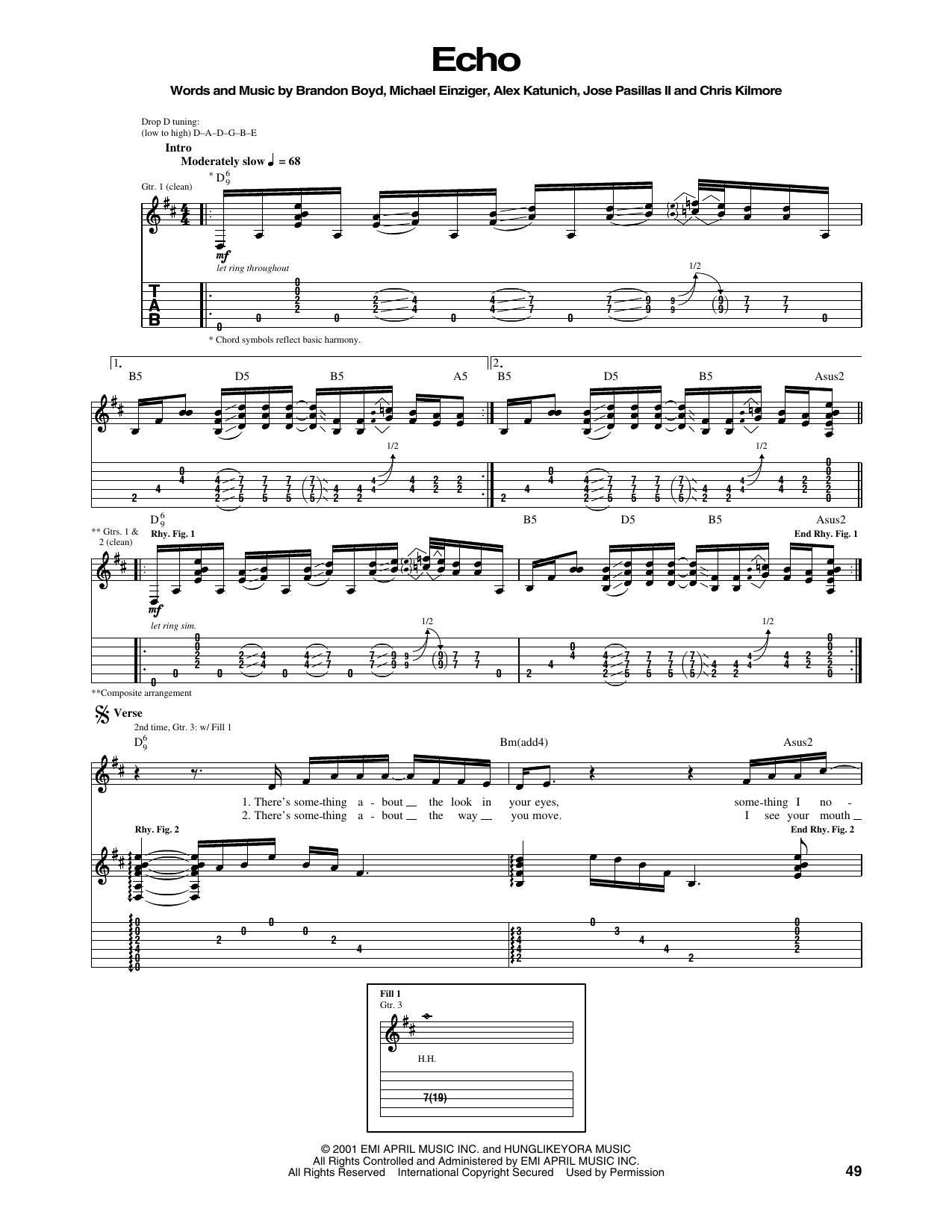 Echo: Guitar Tab