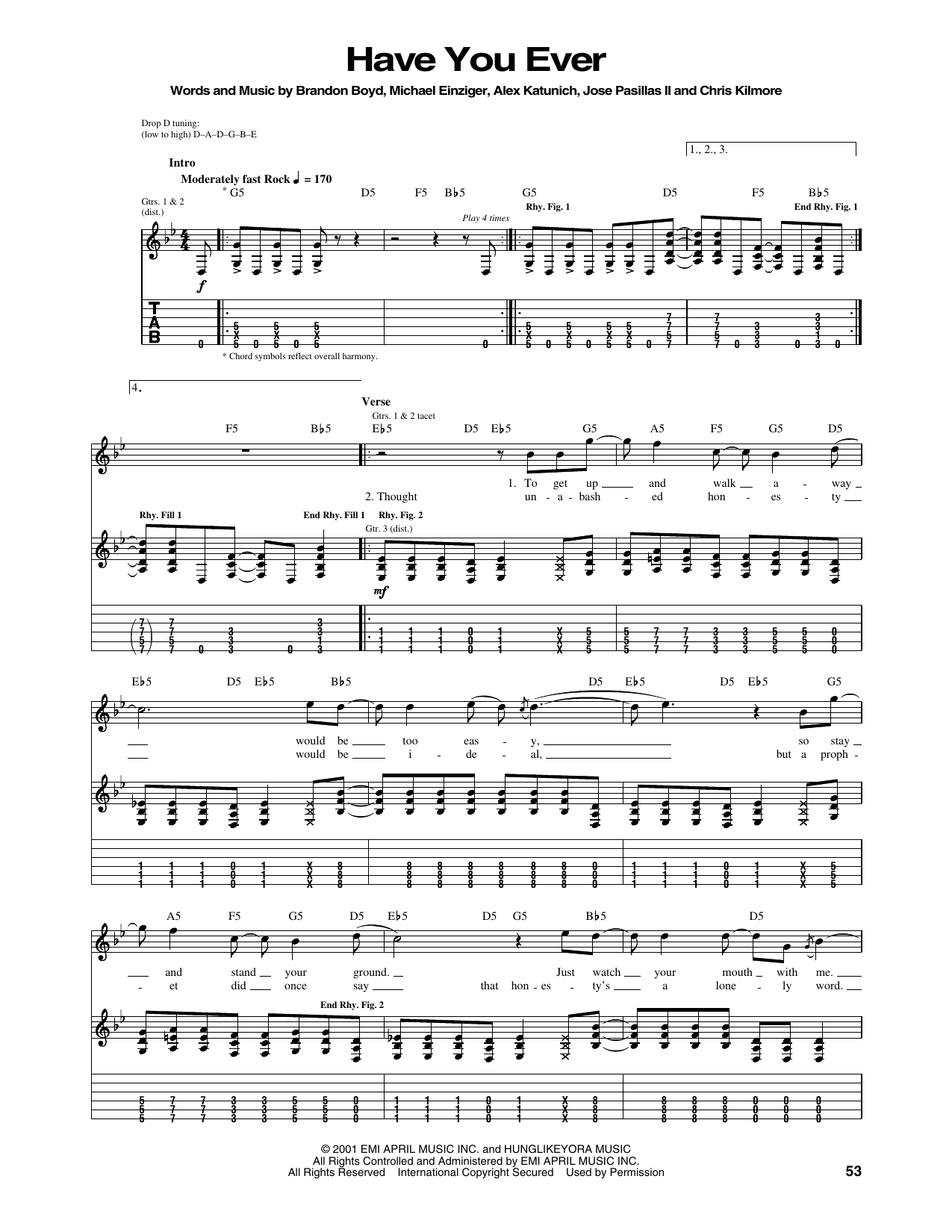 Have You Ever: Guitar Tab