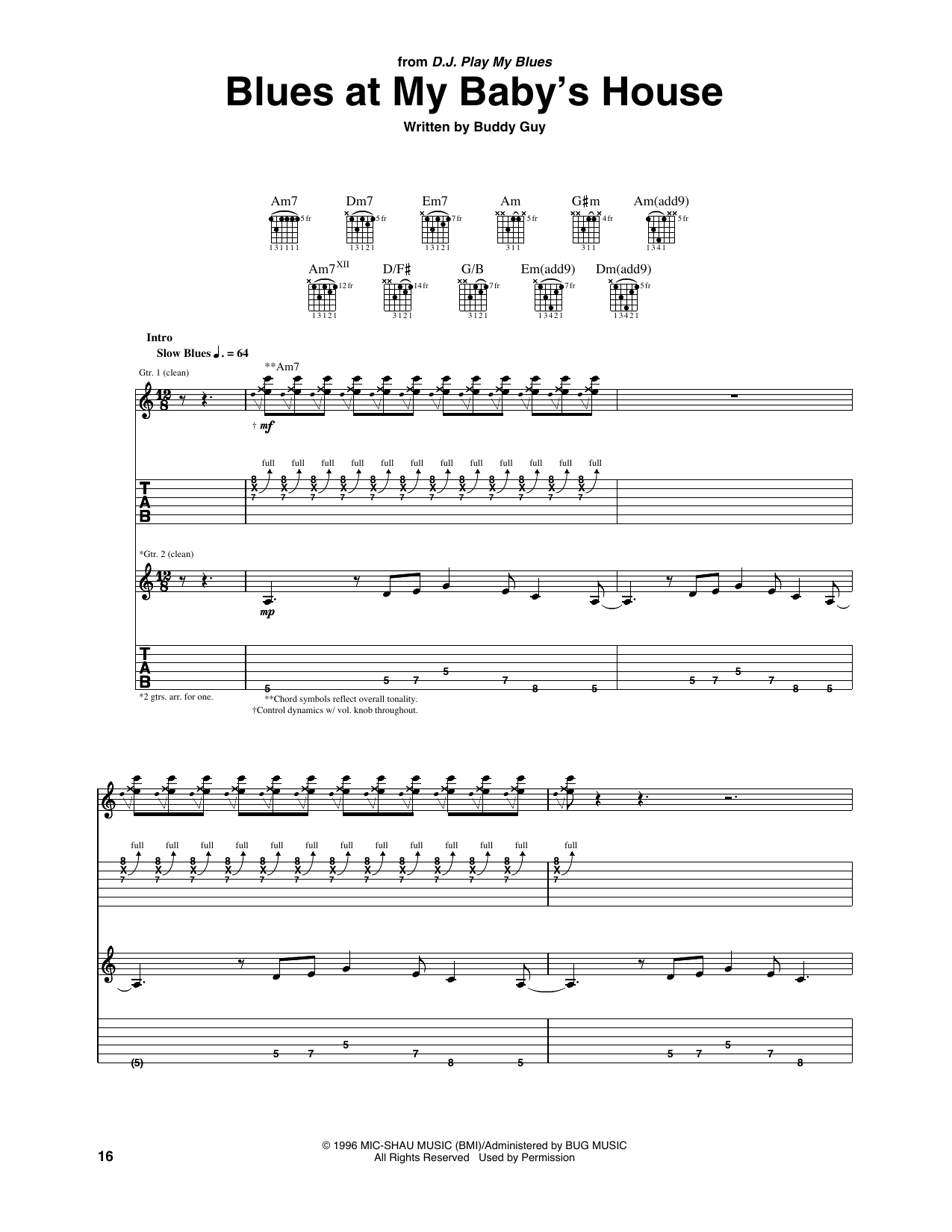 Blues At My Baby's House: Guitar Tab