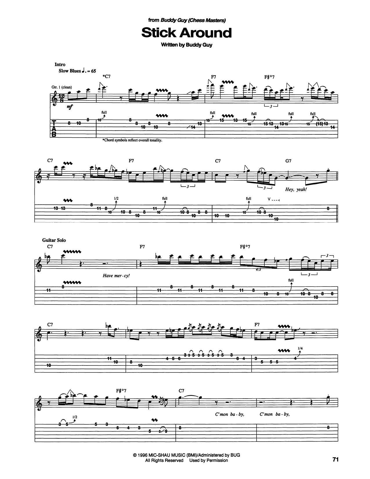 Stick Around: Guitar Tab