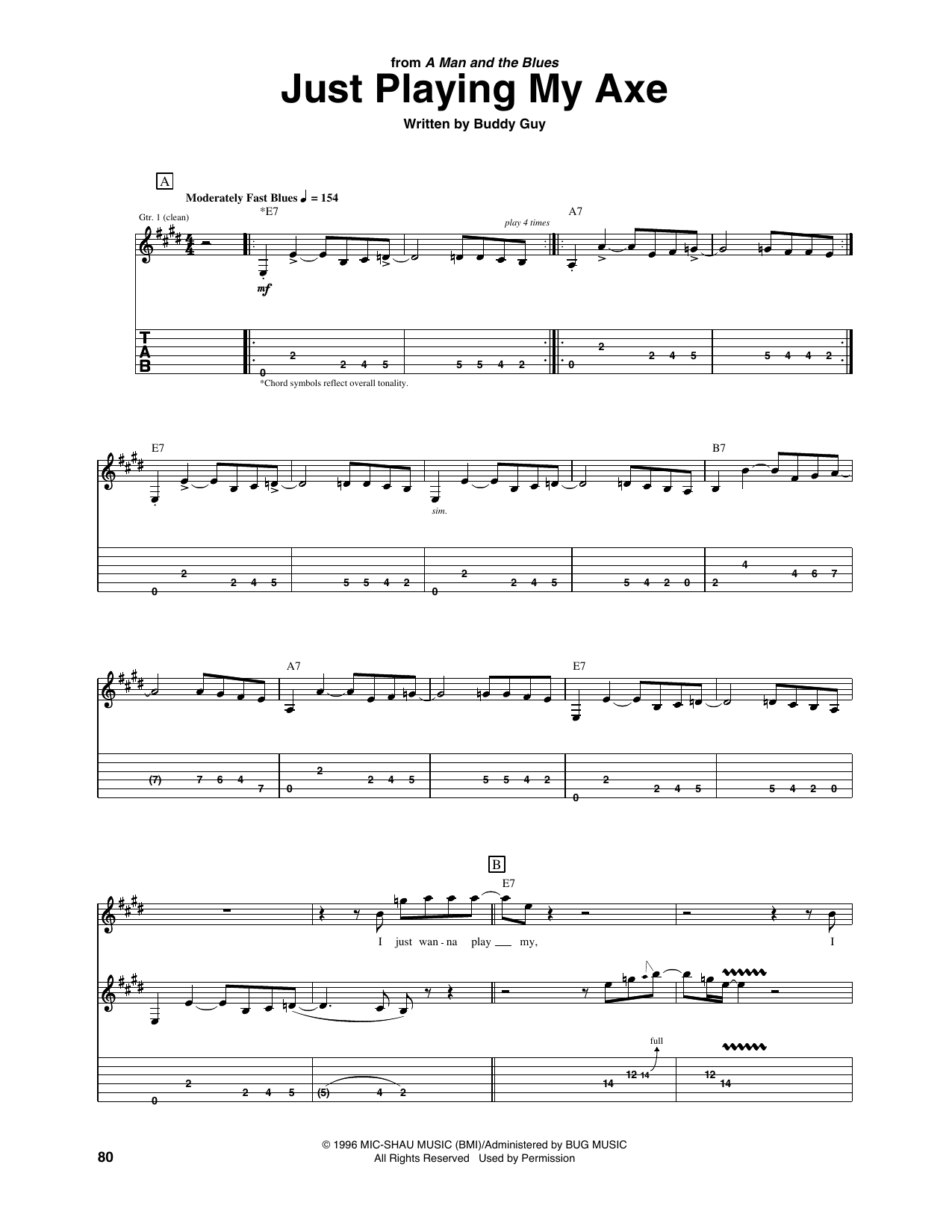 Just Playing My Axe: Guitar Tab
