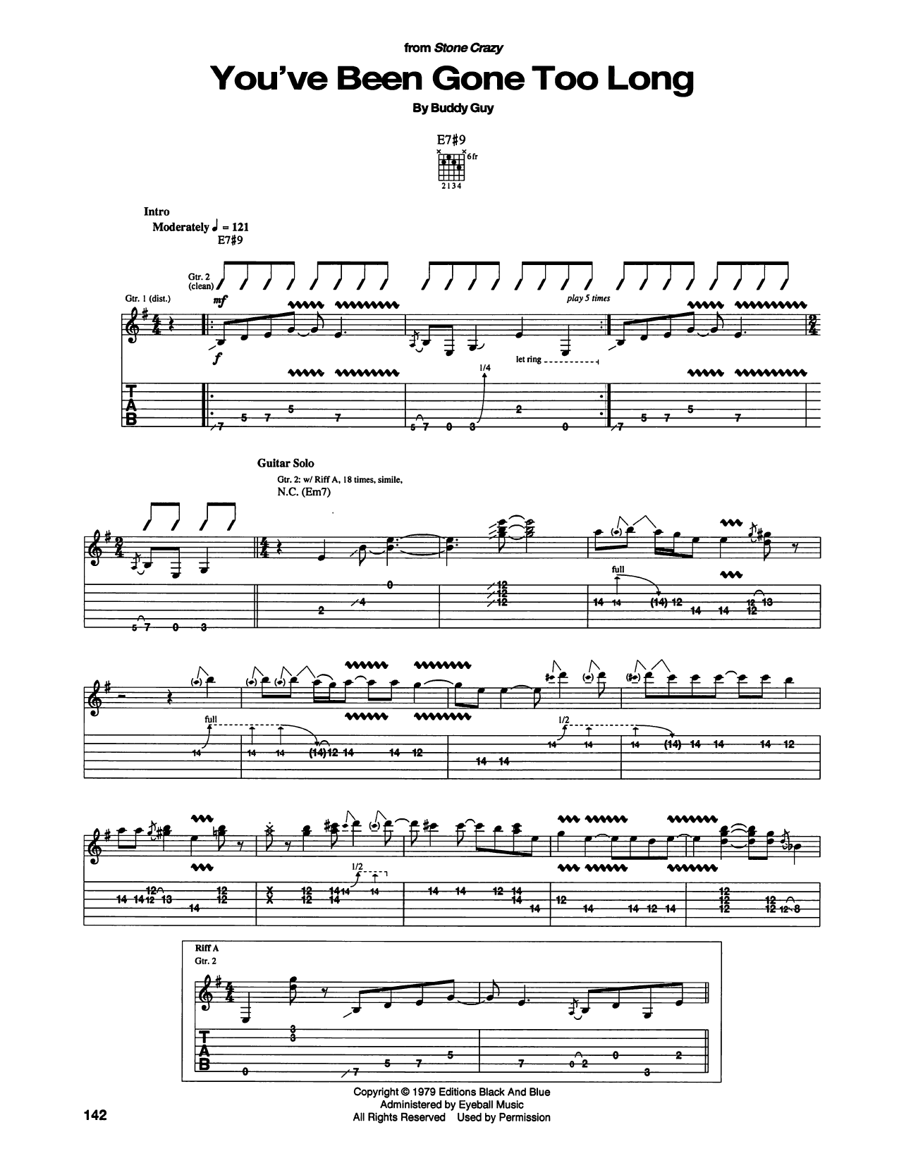 You've Been Gone Too Long: Guitar Tab