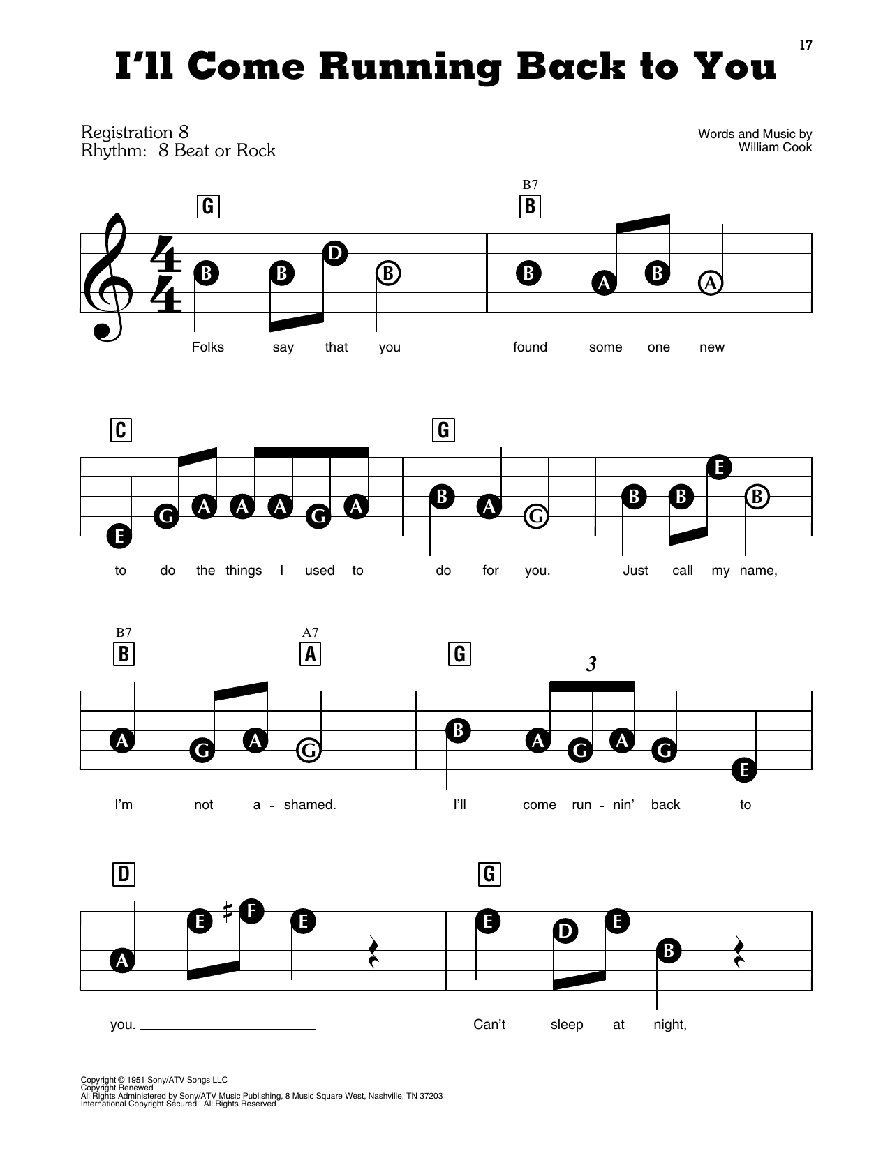 I'll Come Running Back To You: E-Z Play Today