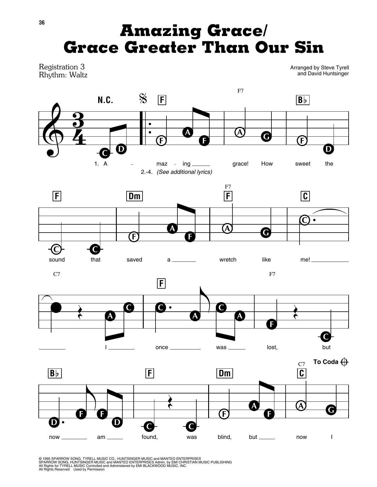 Amazing Grace / Grace Greater Than Our Sin: E-Z Play Today