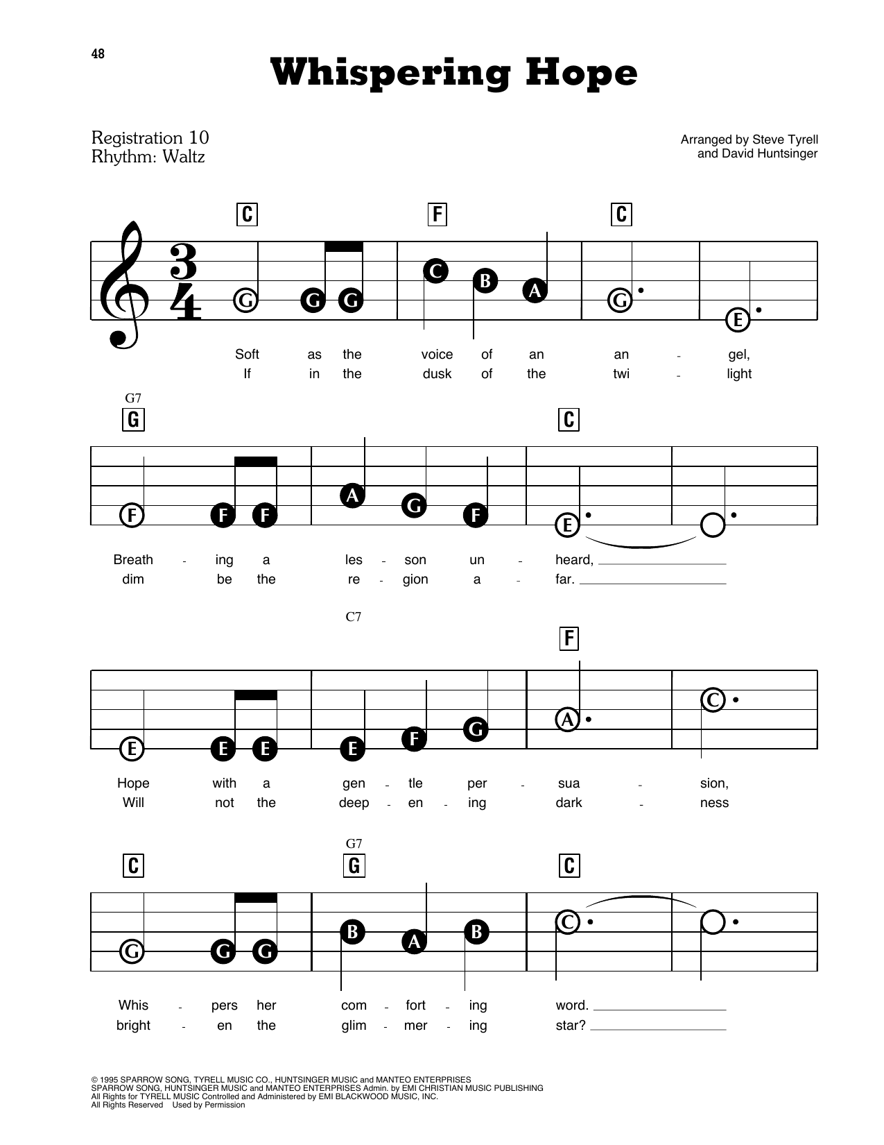 Whispering Hope: E-Z Play Today