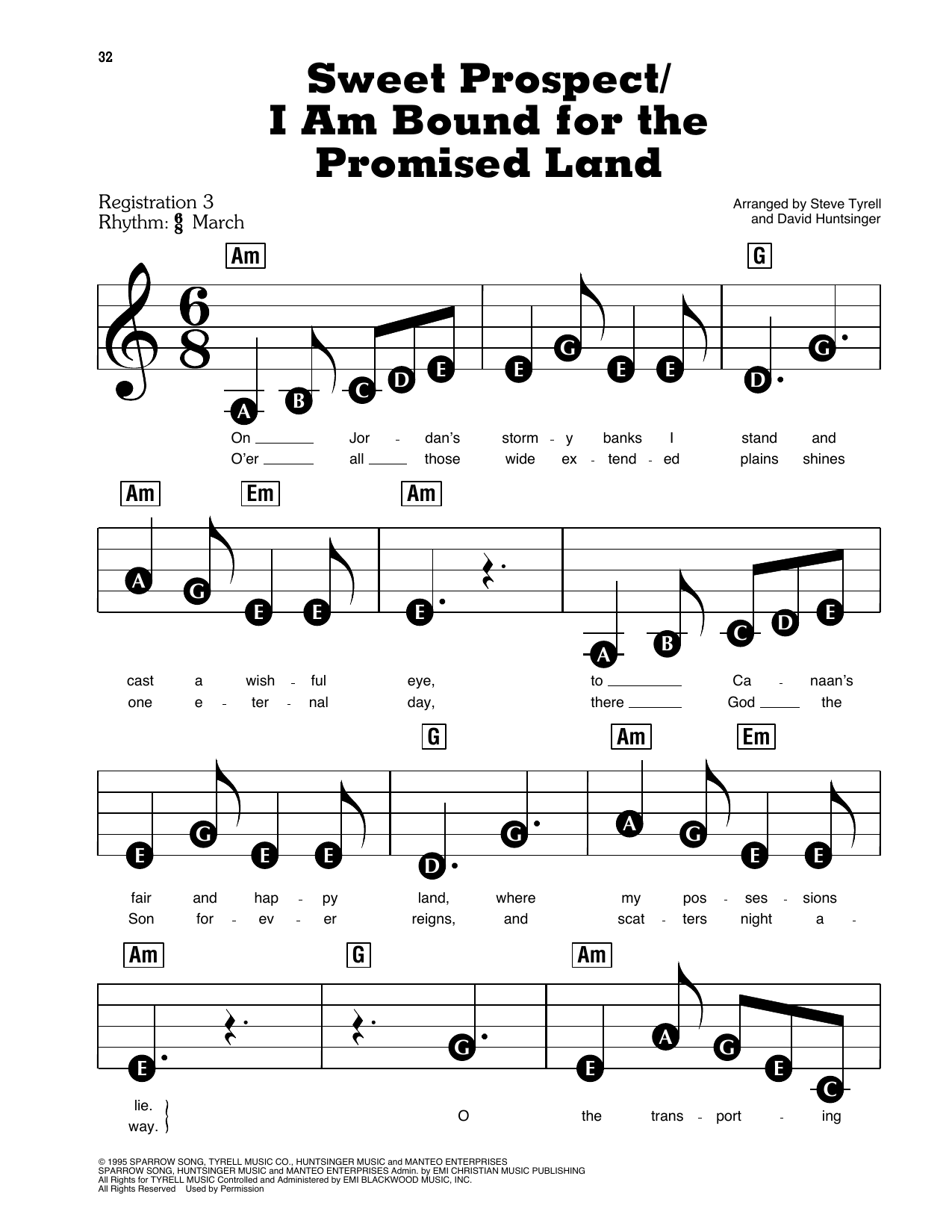 Sweet Prospect / I Am Bound For The Promised Land: E-Z Play Today