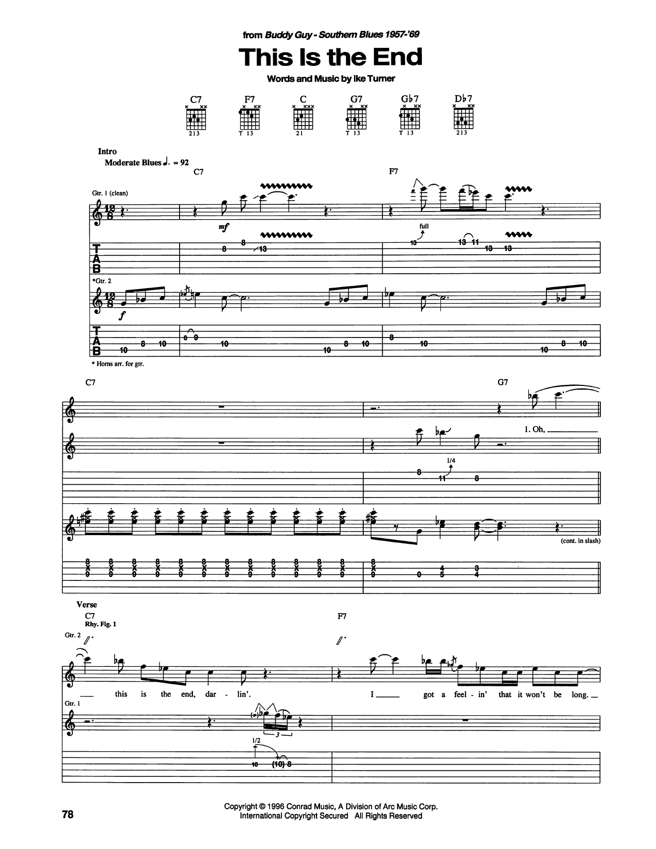 This Is The End: Guitar Tab