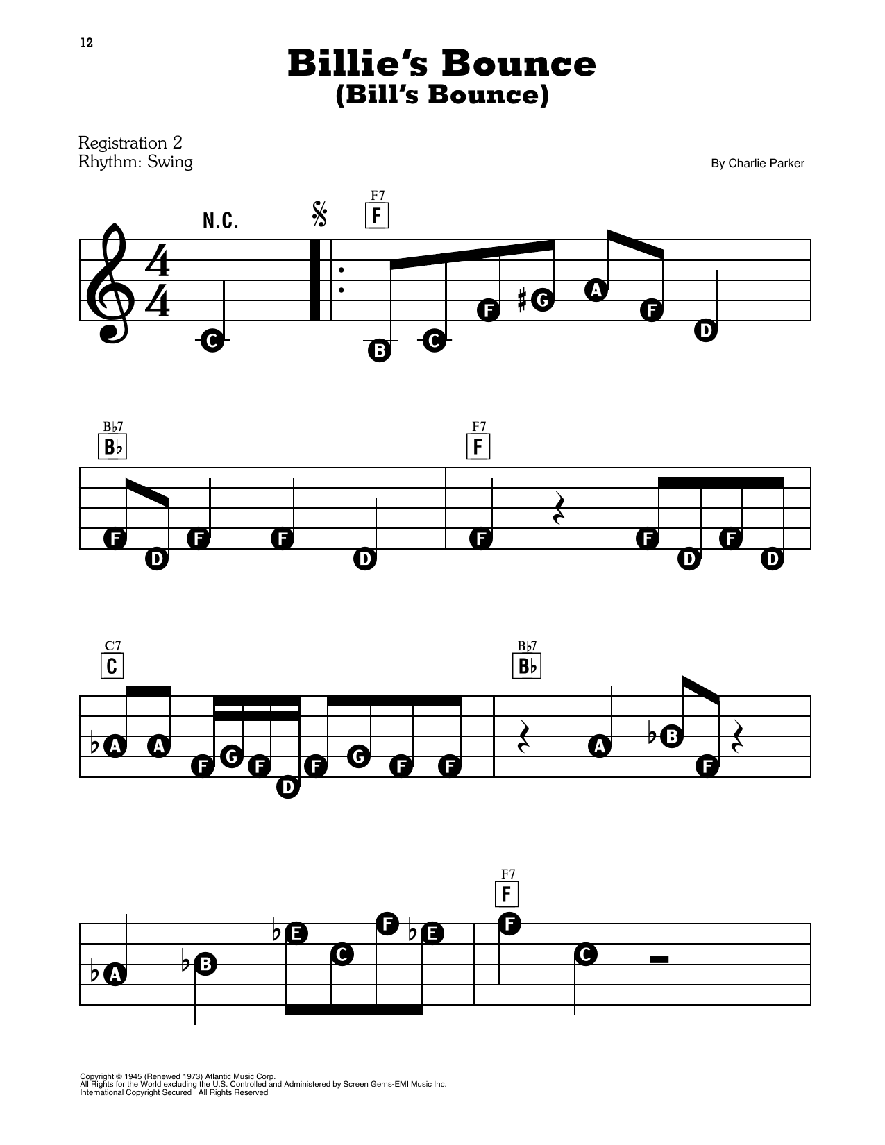 Billie's Bounce (Bill's Bounce)