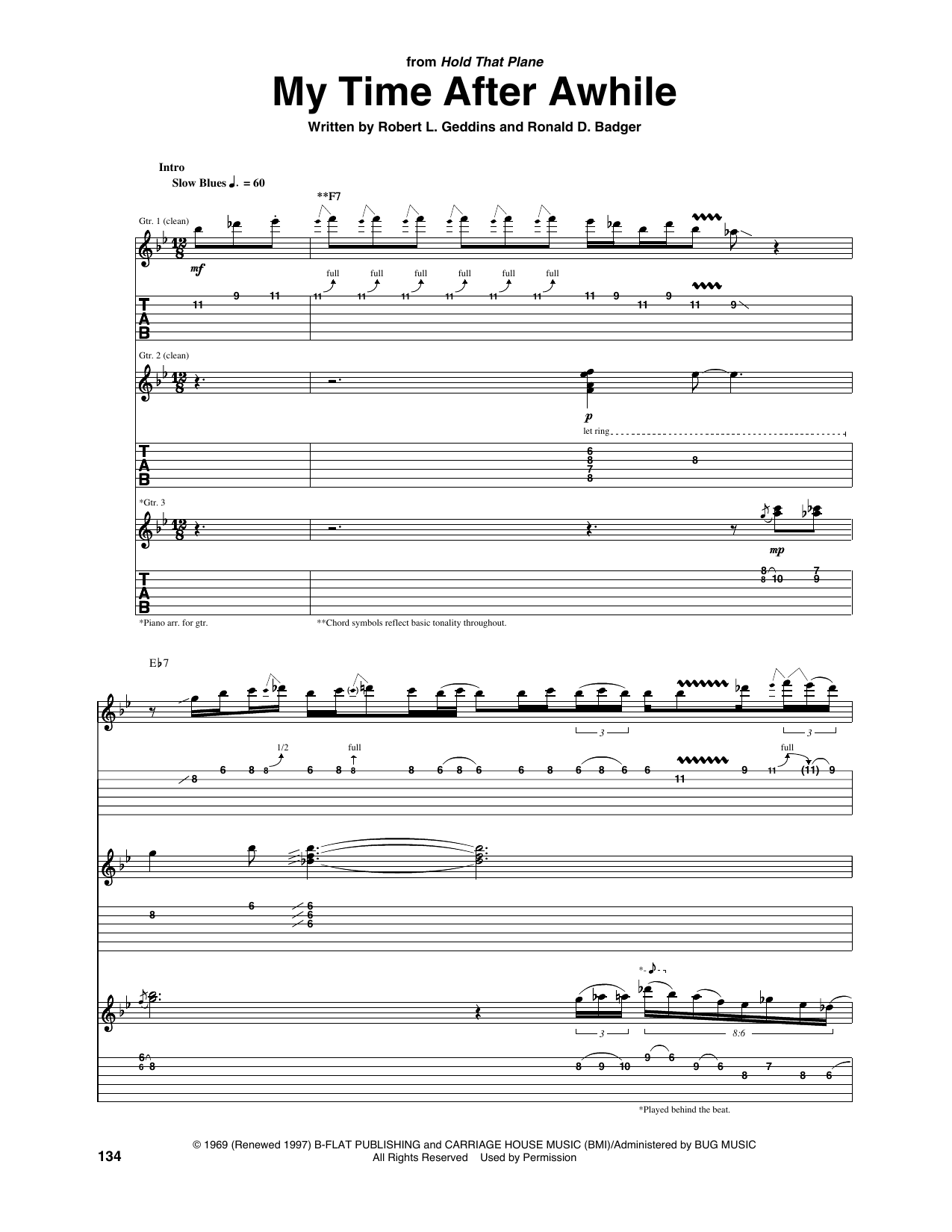 My Time After Awhile: Guitar Tab