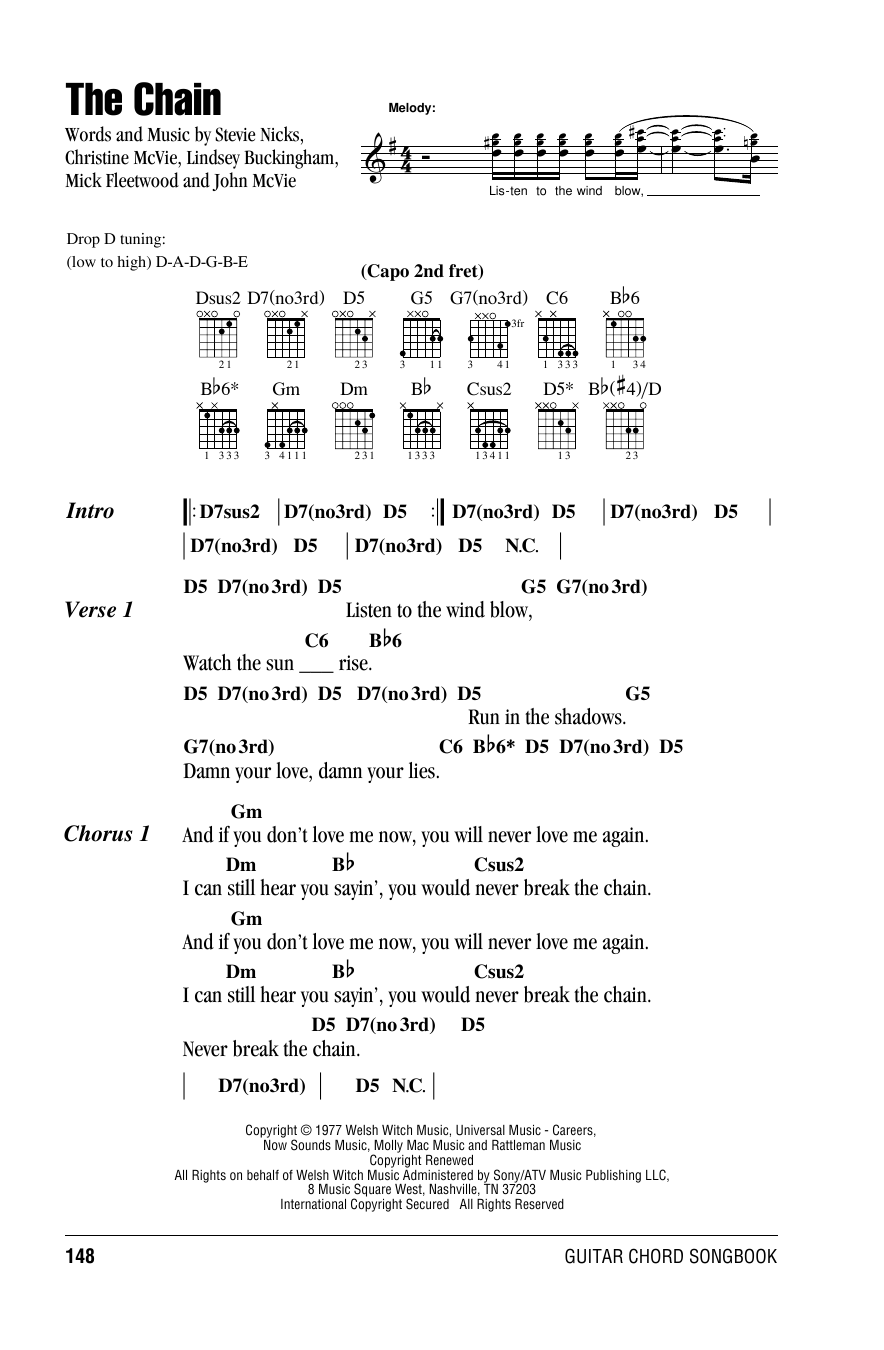 The Chain By Fleetwood Mac Sheet Music For Guitar Chords Lyrics At The Chain By Fleetwood Mac Sheet Music For Guitar Chords Lyrics At