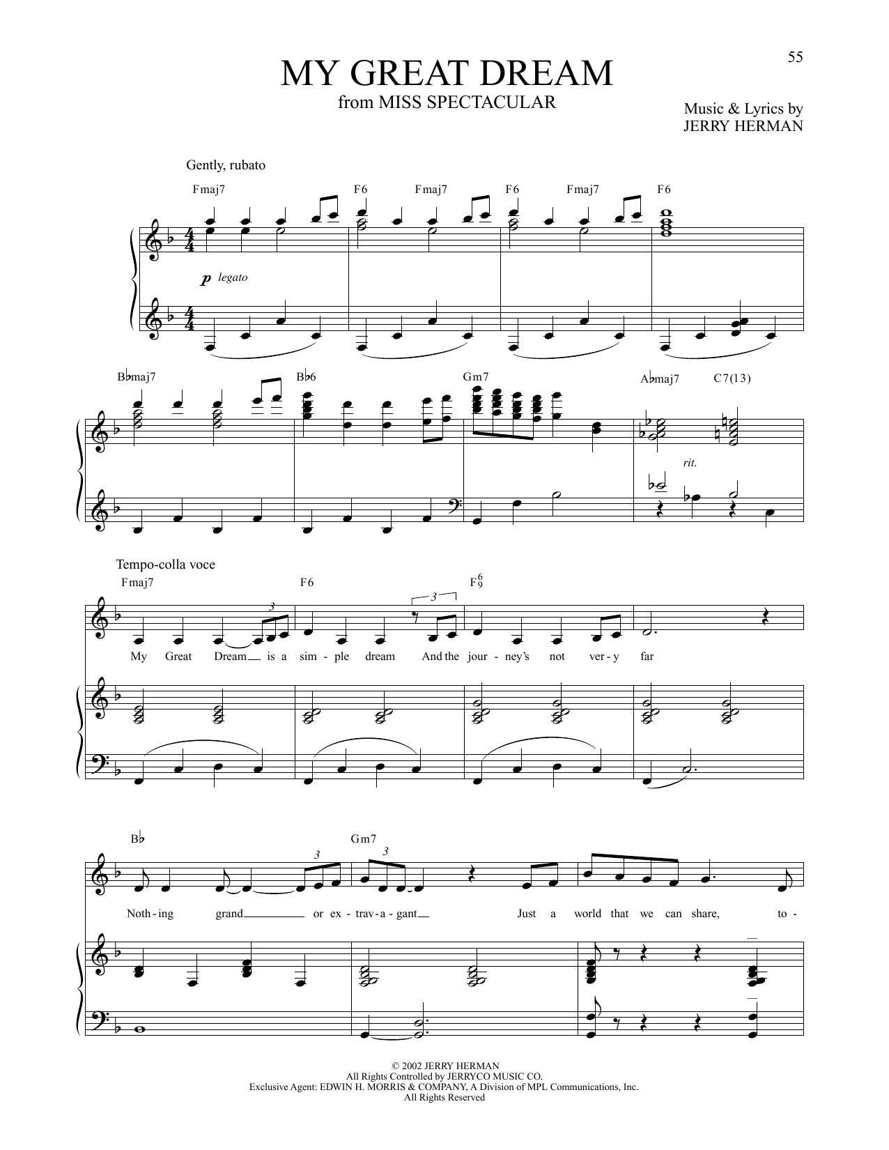 My Great Dream (from Miss Spectacular)