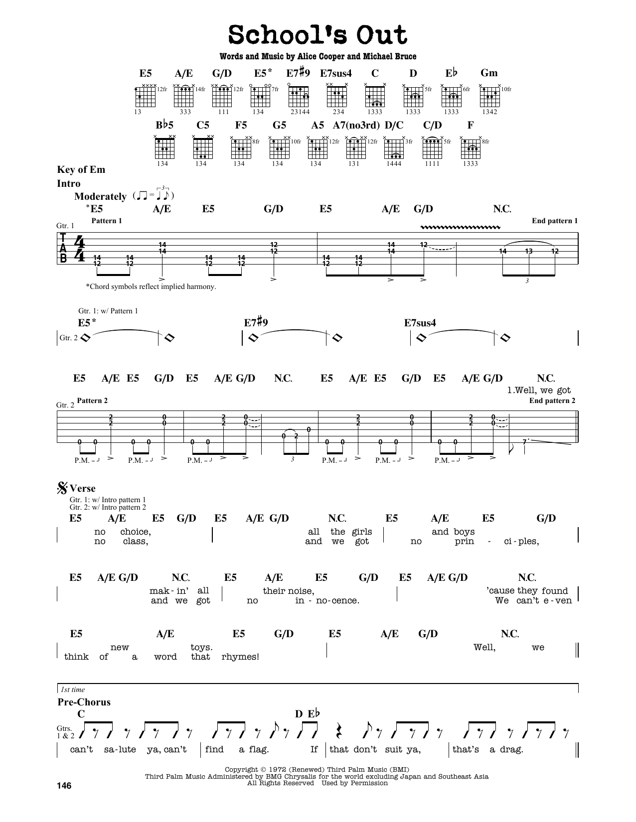 School s Out By Alice Cooper Guitar Lead Sheet Guitar Instructor School s Out By Alice Cooper Guitar Lead Sheet Guitar Instructor