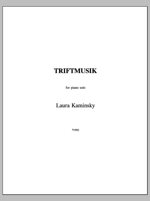 Triftmusik: Piano Solo