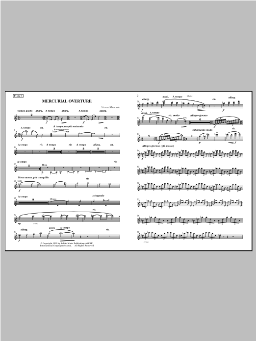 Mercurial Overture: Full Orchestra Conductor Score & Parts