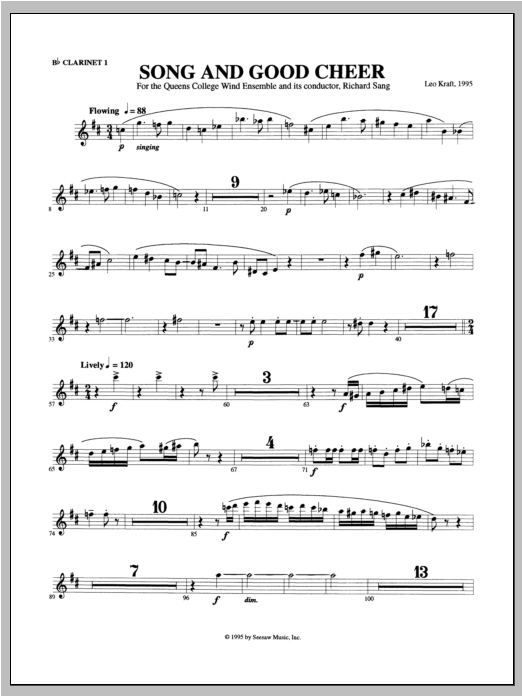 Song and Good Cheer - Clarinet