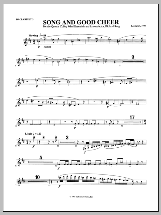 Song and Good Cheer - Clarinet