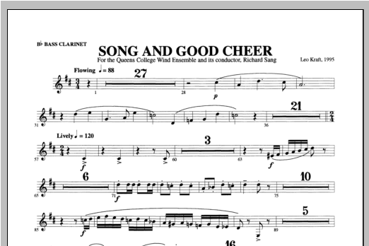 Song and Good Cheer - Bass Clarinet