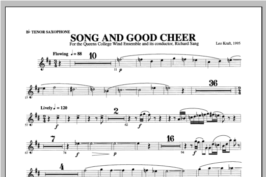 Song and Good Cheer - Tenor Saxophone