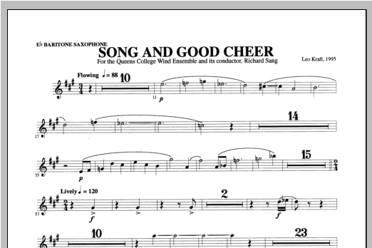 Song and Good Cheer - Baritone Saxophone