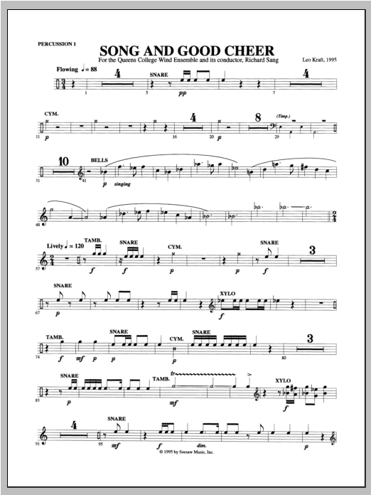 Song and Good Cheer - Percussion