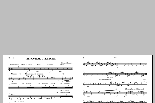 Mercurial Overture - Oboe