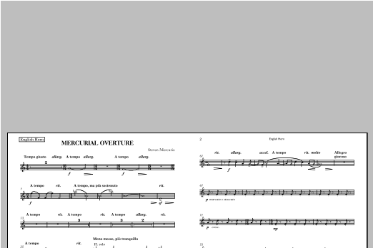 Mercurial Overture - Oboe