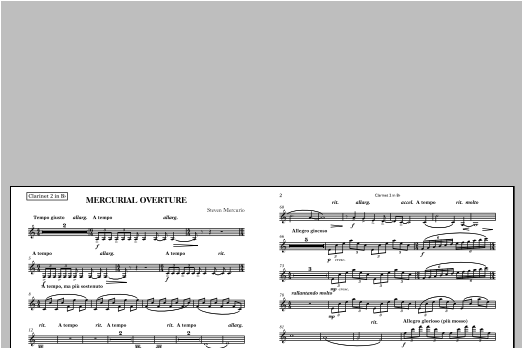 Mercurial Overture - Clarinet