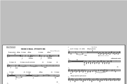 Mercurial Overture - Clarinet