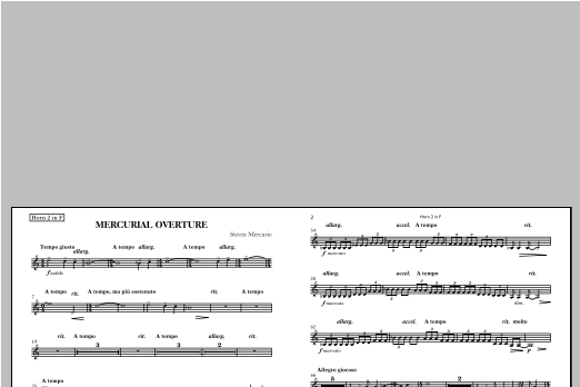 Mercurial Overture - F Horn