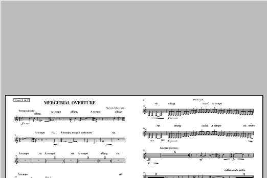 Mercurial Overture - F Horn