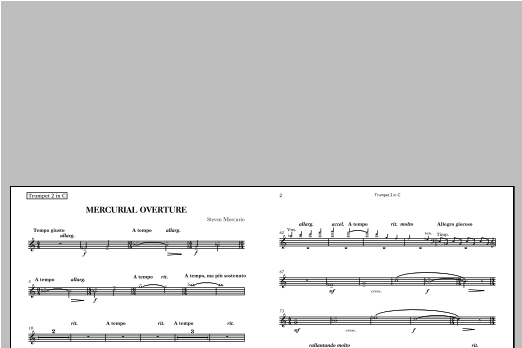 Mercurial Overture - Trumpet
