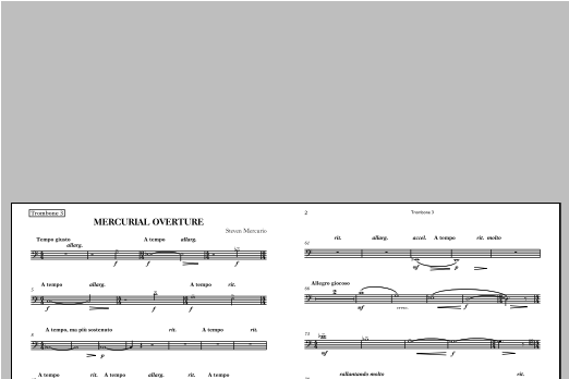 Mercurial Overture - Trombone