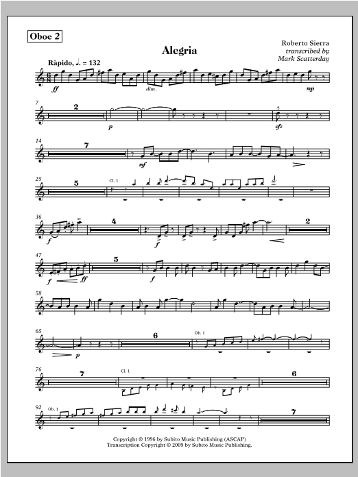 Allegria for Band - Oboe