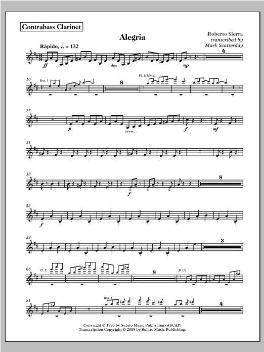 Allegria for Band - Bass Clarinet