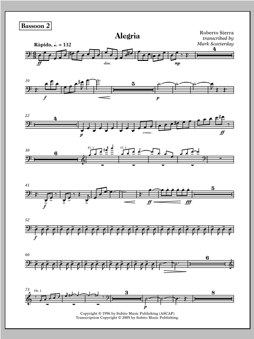 Allegria for Band - Bassoon