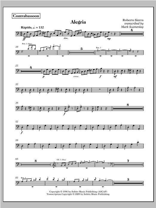 Allegria for Band - Bassoon