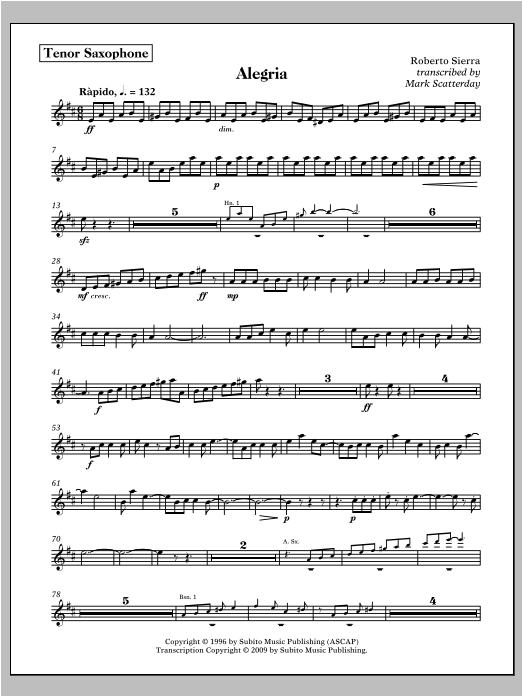 Allegria for Band - Alto Saxophone