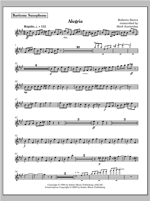 Allegria for Band - Tenor Saxophone
