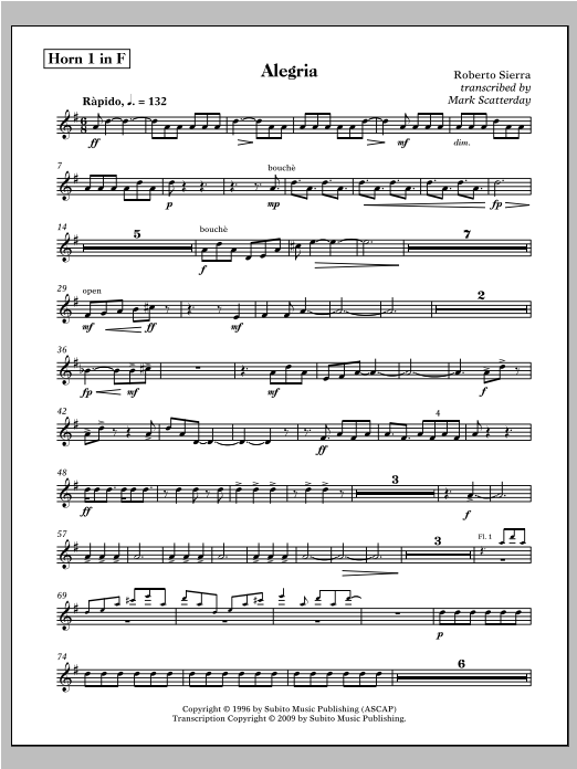Allegria for Band - Baritone Saxophone