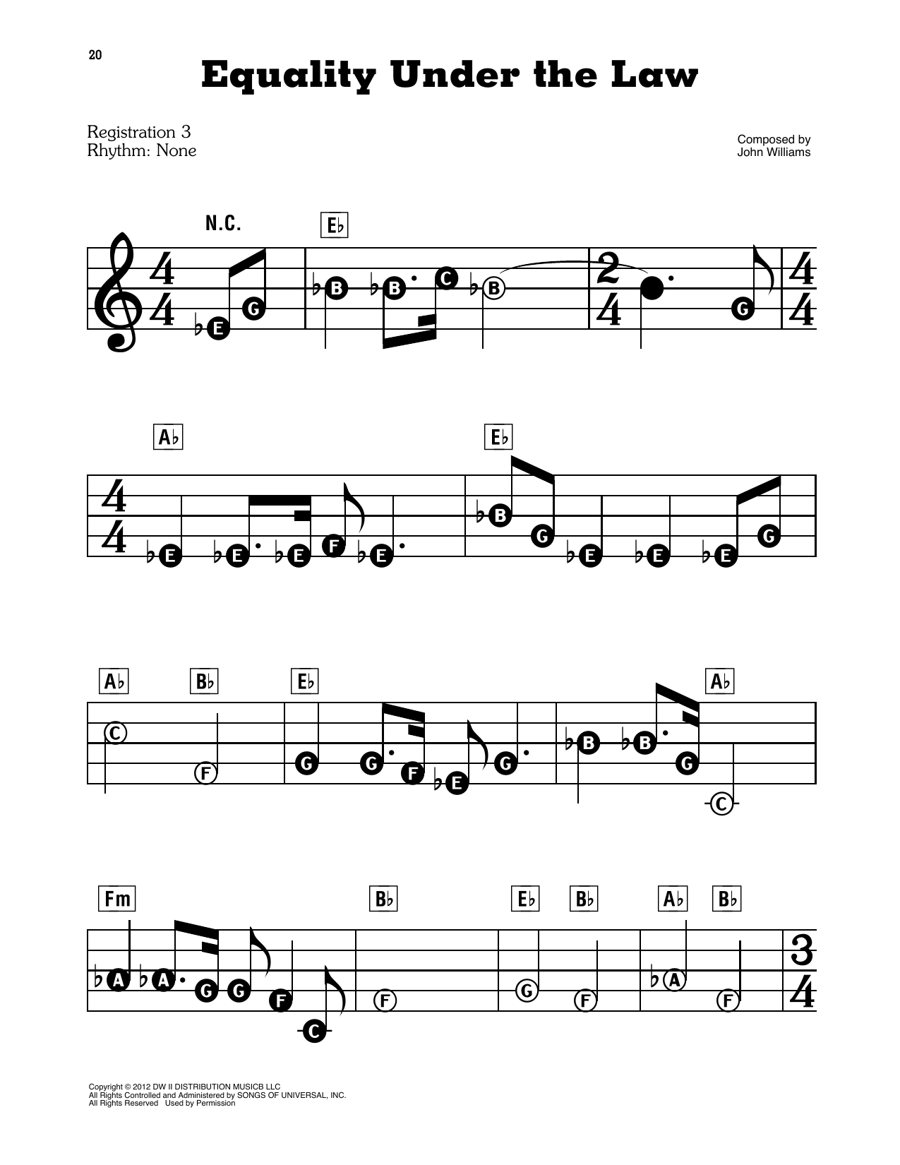 Equality Under The Law (from Lincoln): E-Z Play Today