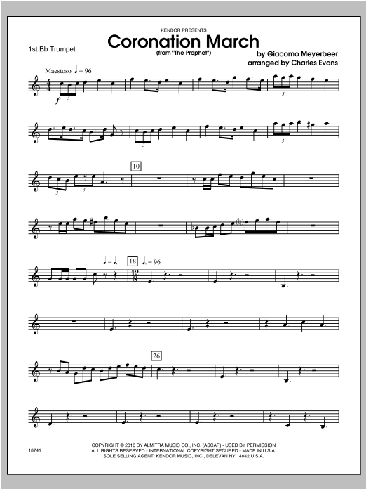 Coronation March (from 'The Prophet') Trumpet 1 Noten Evans BlechbläserEnsemble
